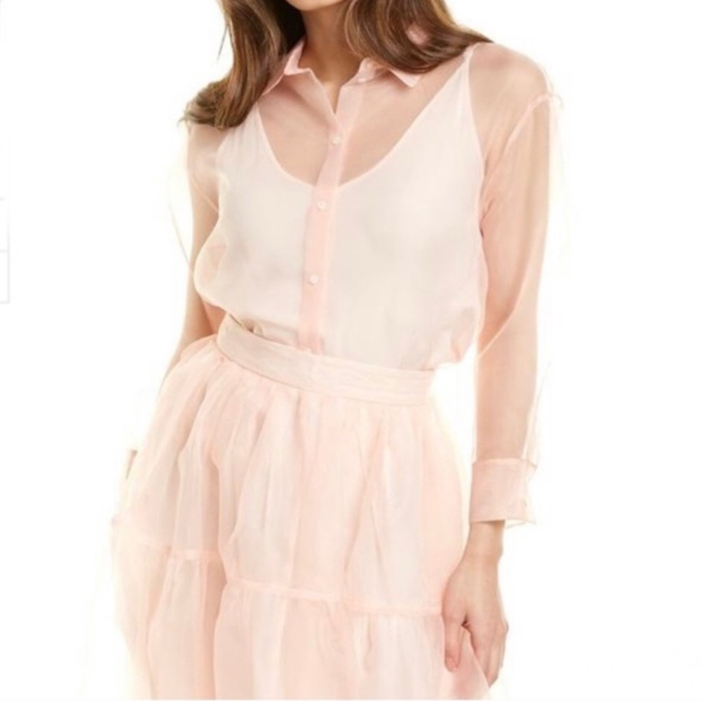 Maje Light Pink Sheer Blouse